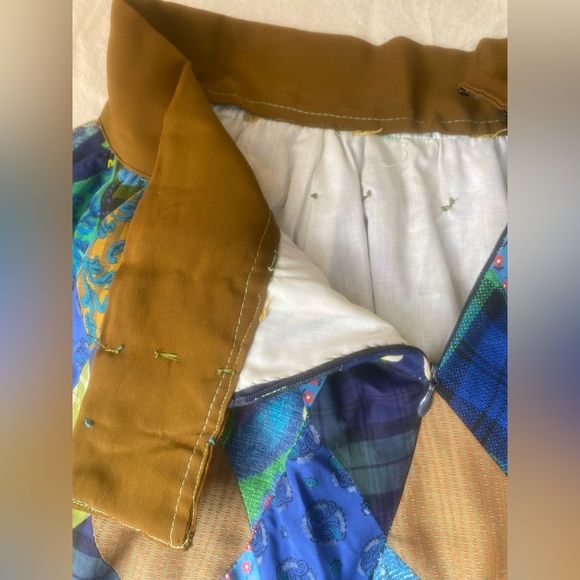 60’s vintage patchwork hand made diamond hem maxi skirt - Picture 8 of 16